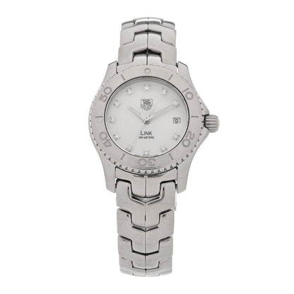 Tag Heuer Stainless Steel Diamond Mother of Pearl 27mm Link Quartz Watch WJ1319 1 of 4