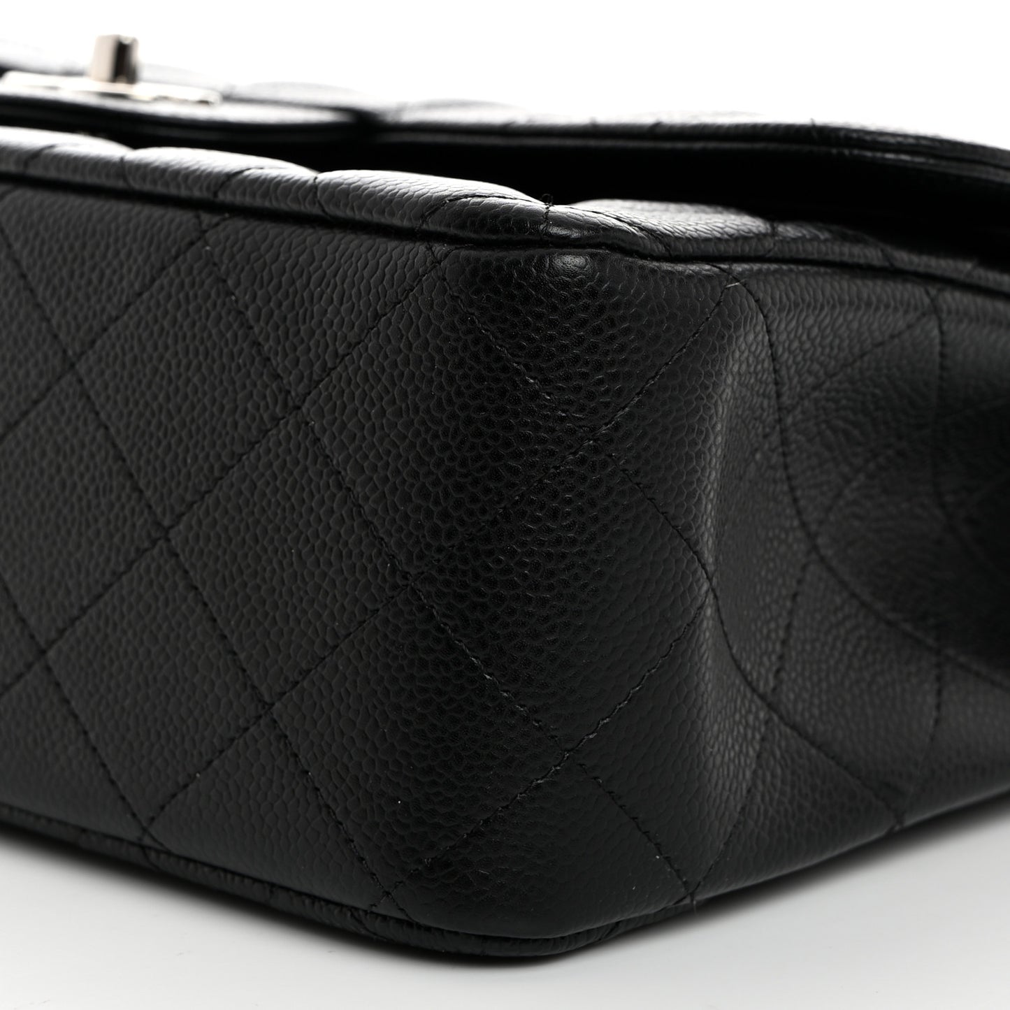 Caviar Quilted Jumbo Double Flap Black