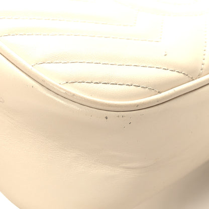 Gucci Calfskin Matelasse Small GG Marmont Chain Shoulder Bag White 12 of 13