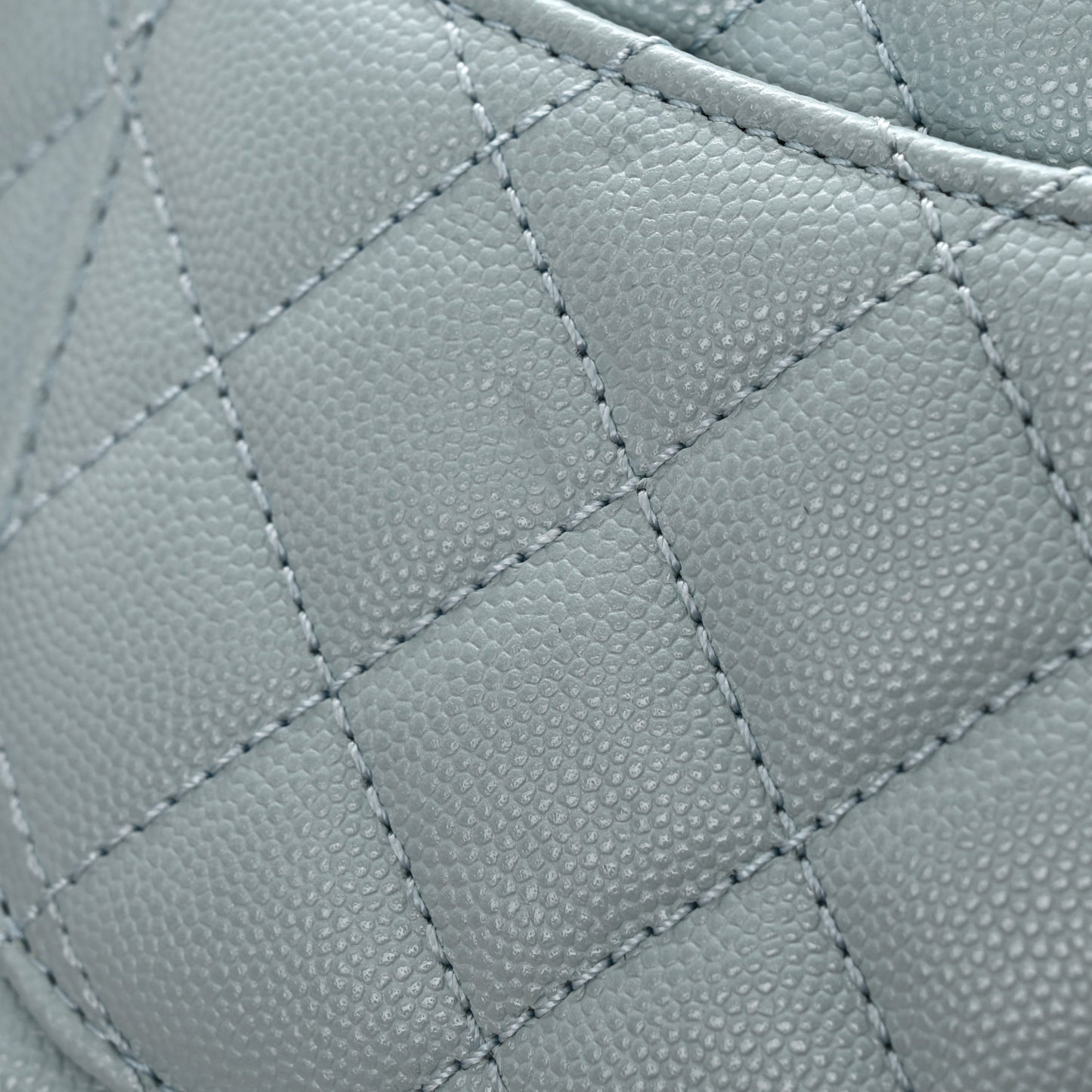 Caviar Quilted Mini Coco Handle Flap Light Blue