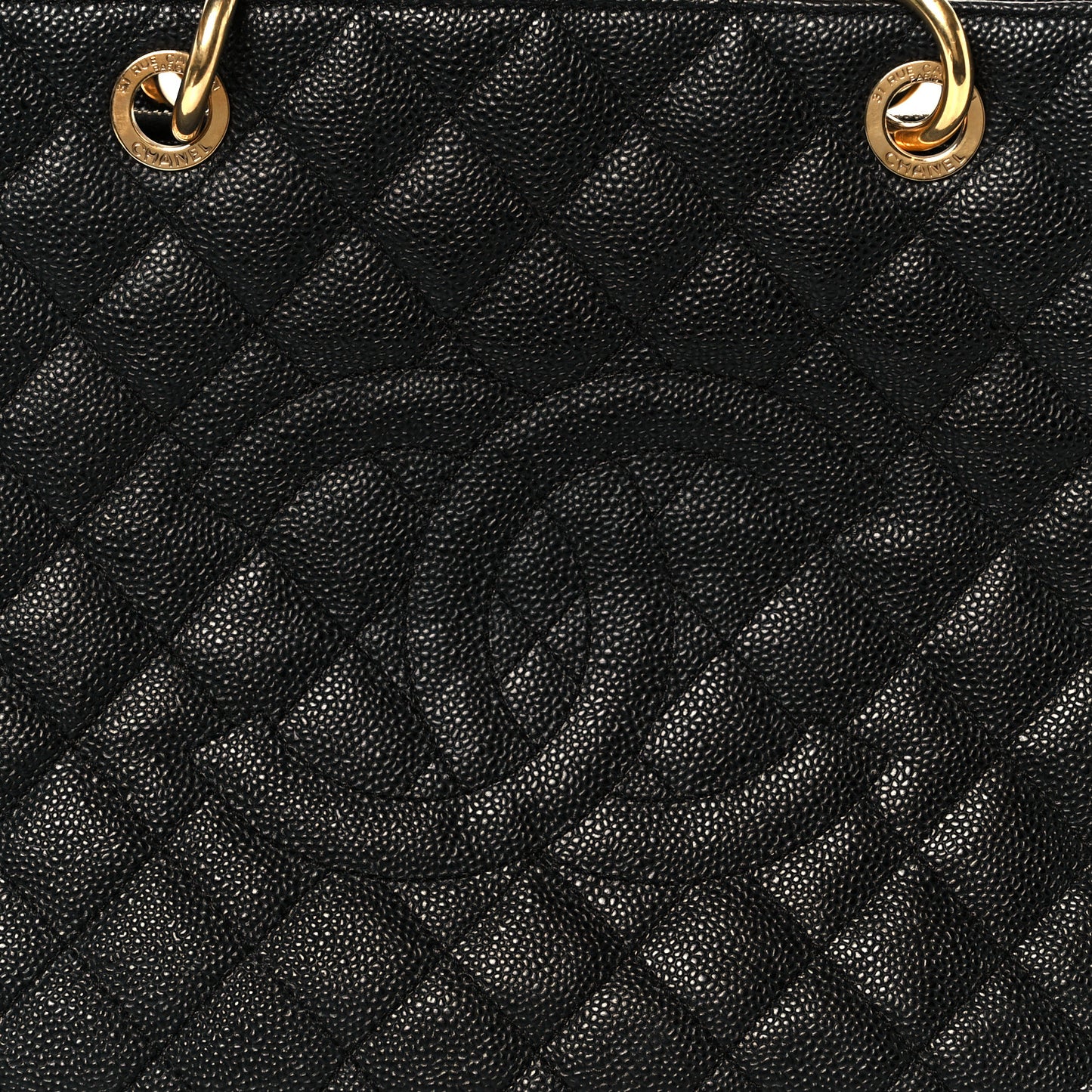Caviar Quilted Grand Shopping Tote GST Black