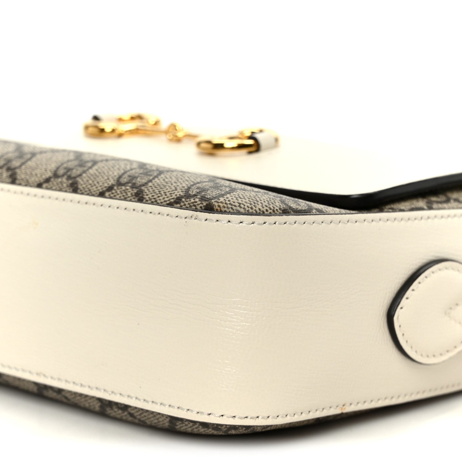 Gucci GG Supreme Monogram Small Horsebit 1955 Shoulder Bag Beige Mystic White 11 of 11