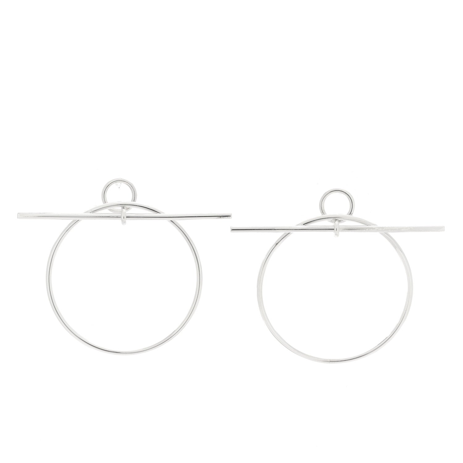 Hermes Sterling Silver MM Loop Earrings 1 of 6