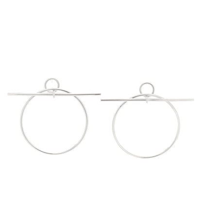 Hermes Sterling Silver MM Loop Earrings 1 of 6