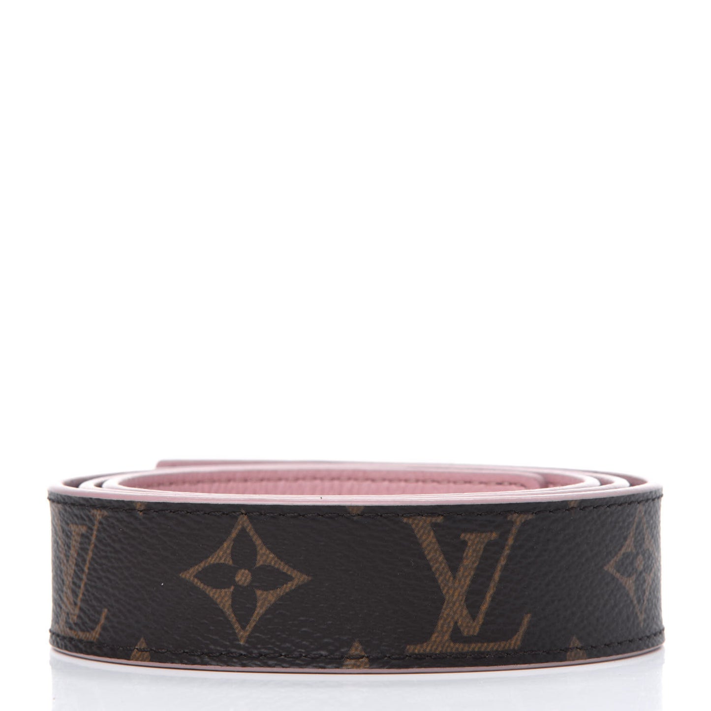 Calfskin Monogram LV Initiales Reversible Belt Strap 80 32 Rose Ballerine
