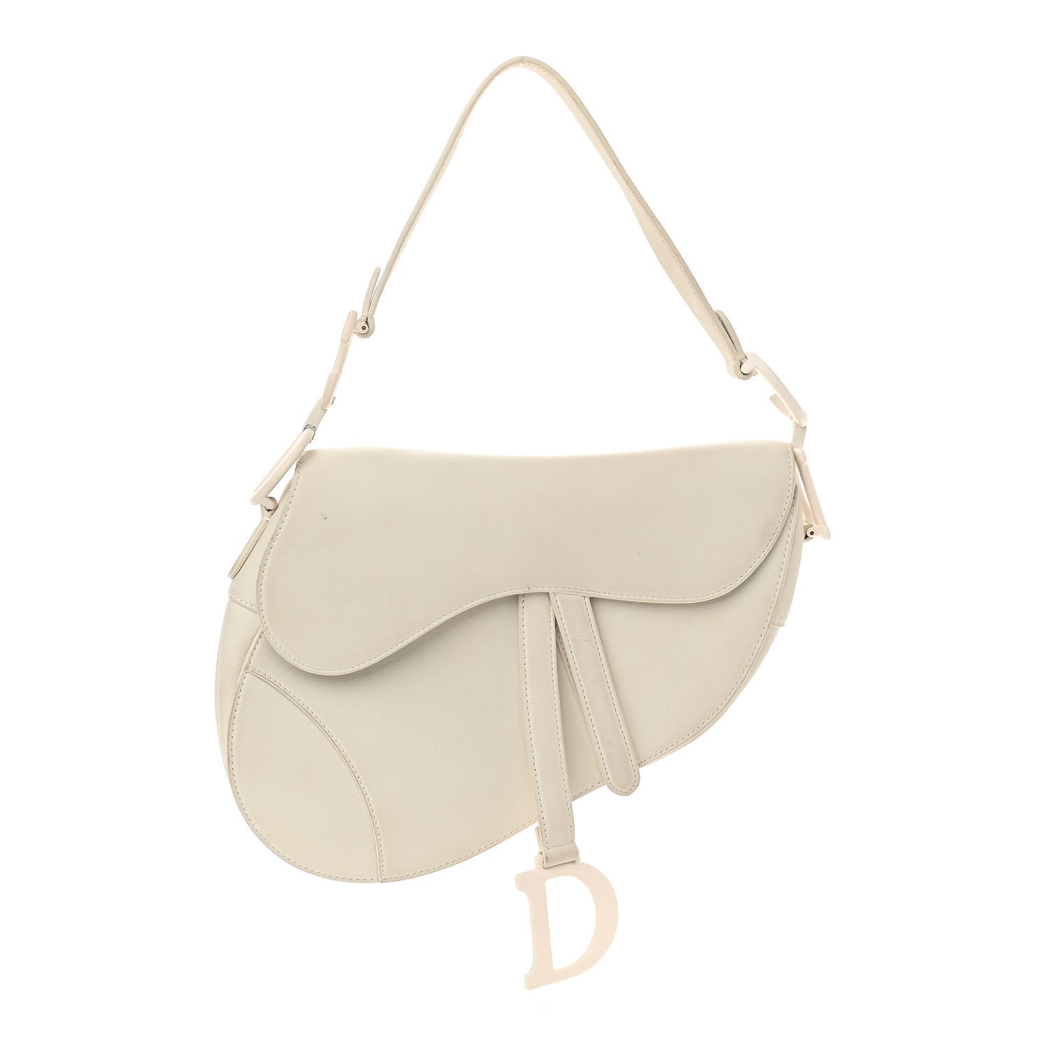 Christian Dior Ultra Matte Calfskin Mini Saddle Bag White 1 of 11