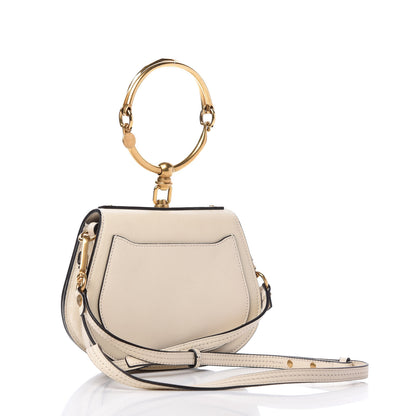 Chloe Calfskin Suede Small Nile Bracelet Bag Off White 3 of 10