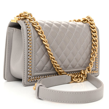 Chanel Caviar Quilted Chain Around Medium Boy Flap Grey 3 of 11