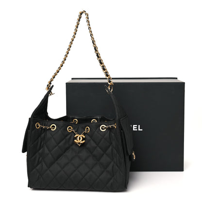 Chanel Canvas Quilted Small Chanel 25 Handbag Black 10 of 10