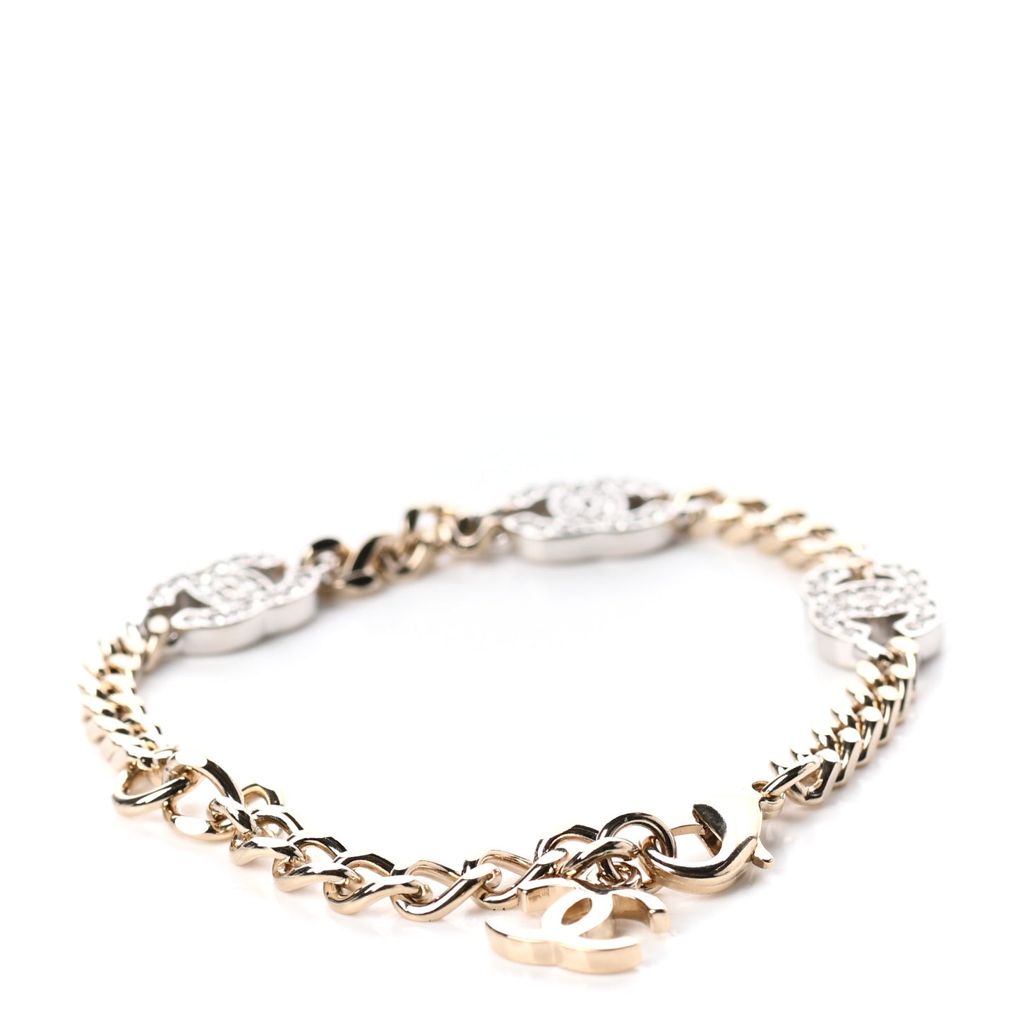 Crystal CC Chain Bracelet Gold Silver