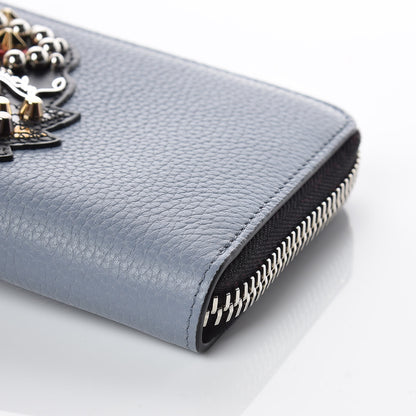 Christian Louboutin Calfskin Ecusson Panettone Zip Around Wallet Squale 9 of 9