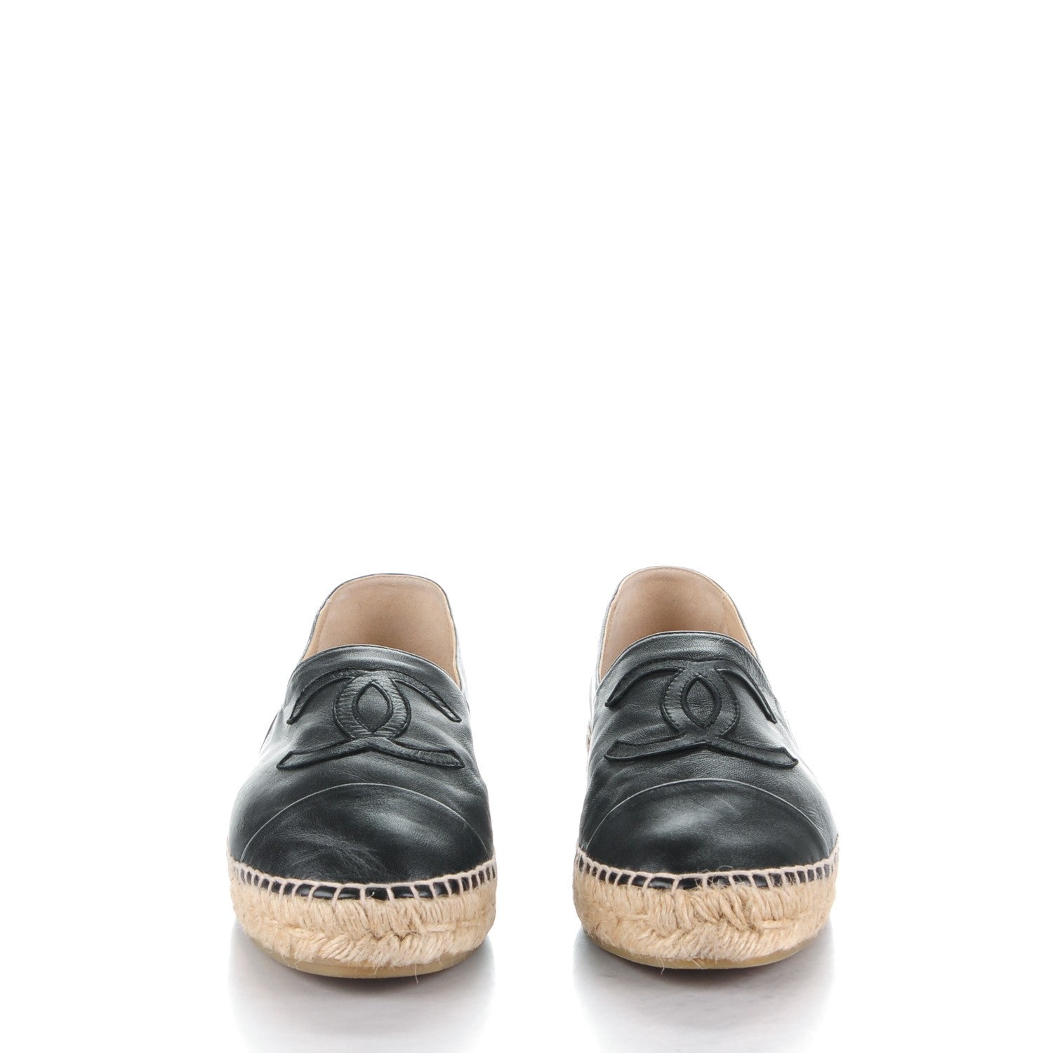 Chanel Lambskin CC Espadrilles 39 Black 2 of 9