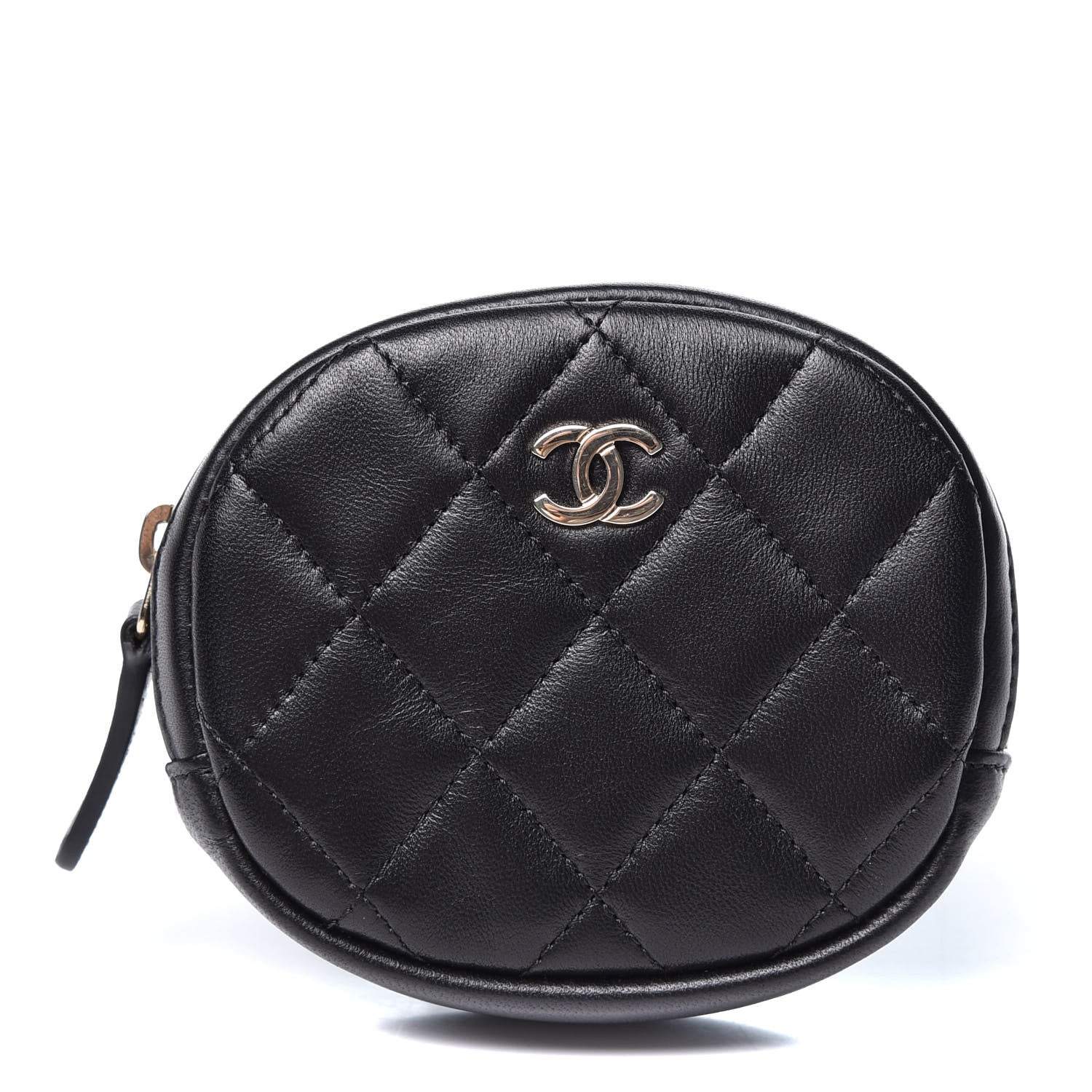 Chanel Lambskin Quilted Zip Around Classic Coin Purse Black 1 of 9