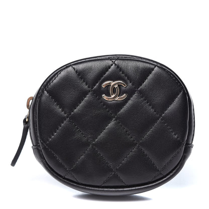 Chanel Lambskin Quilted Zip Around Classic Coin Purse Black 1 of 9