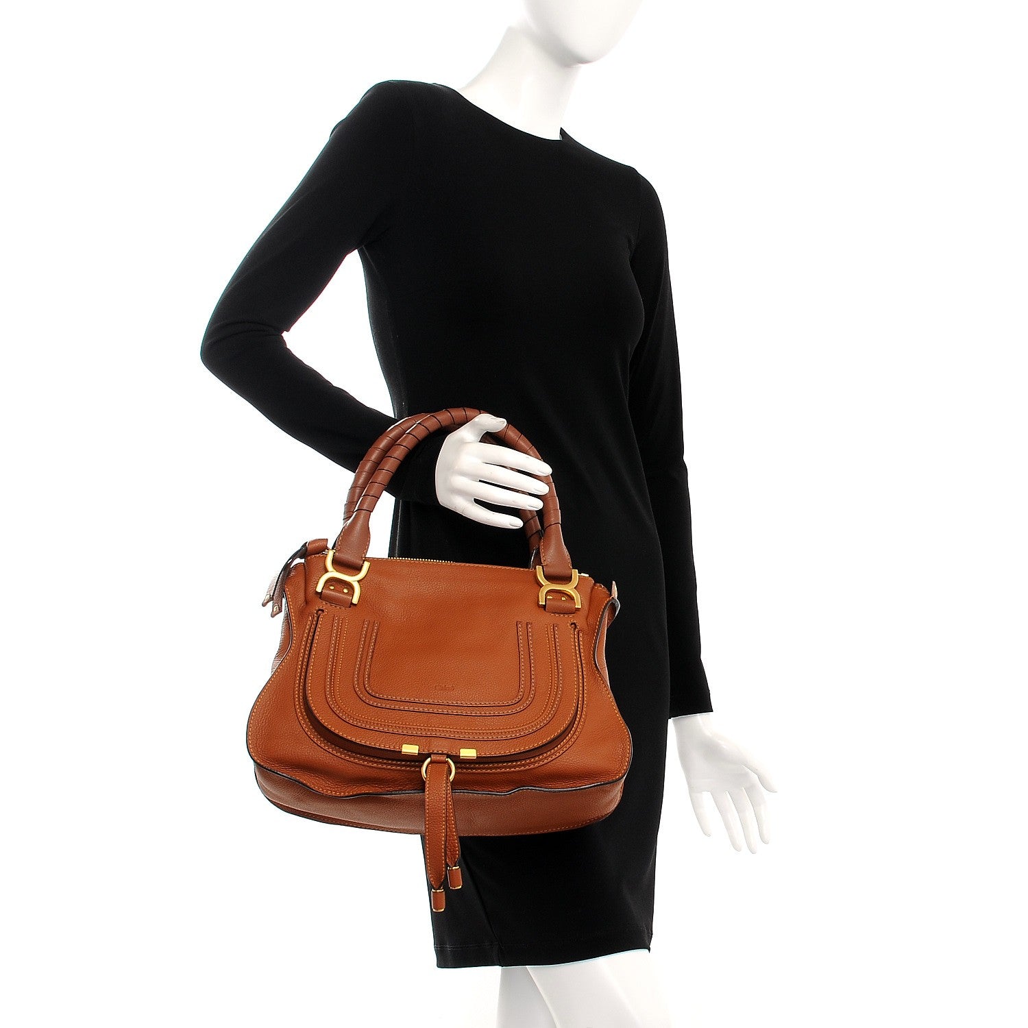 Chloe Calfskin Medium Marcie Satchel Tan 3 of 11