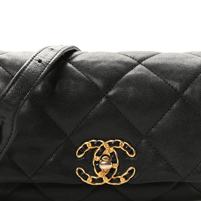 Chanel Lambskin Quilted Chanel 19 Waist Bag Black 8 of 10