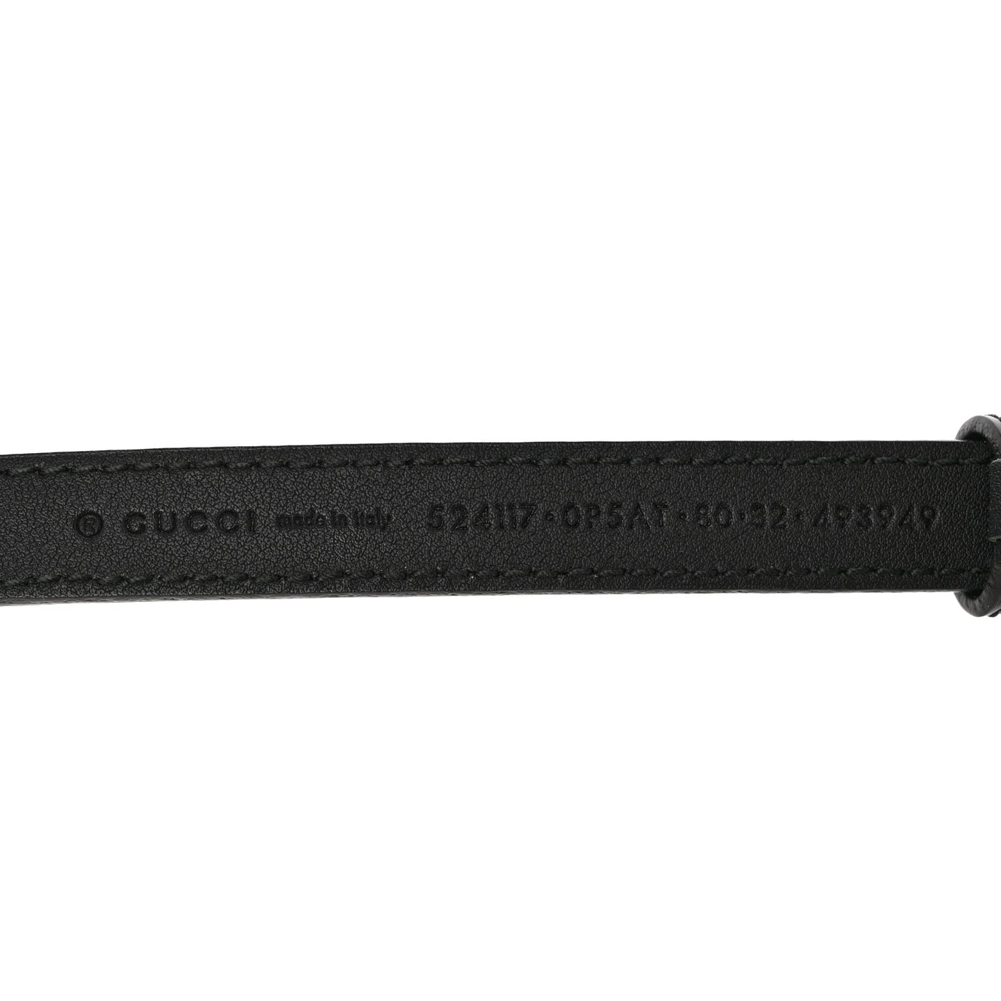 Skipper Calfskin Enamel GG 15mm Belt 80 32 Black
