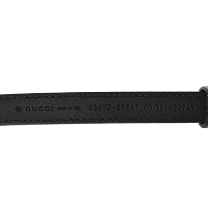 Gucci Skipper Calfskin Enamel GG 15mm Belt 80 32 Black 5 of 10