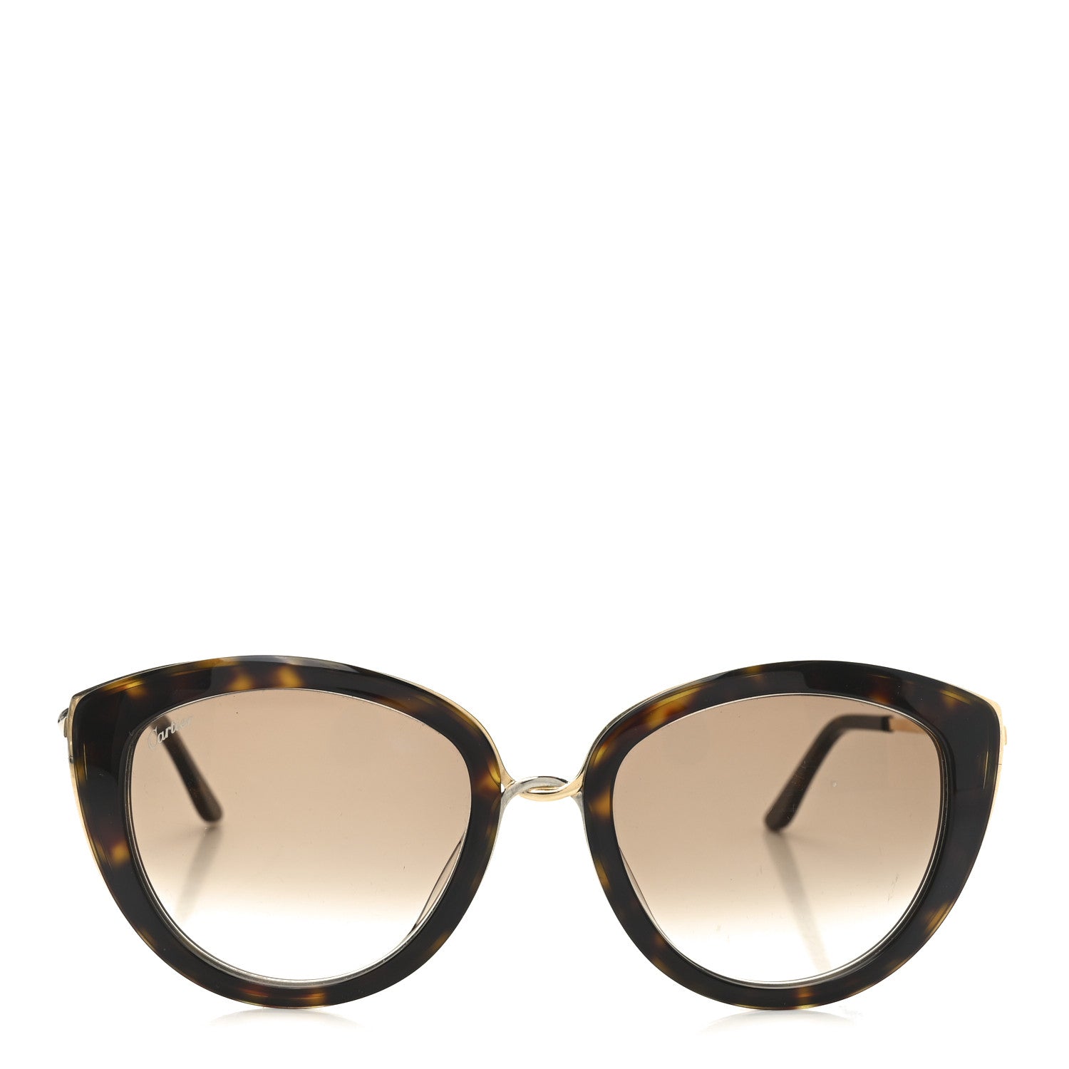 Cartier Metal Acetate Trinity Cat Eye Sunglasses CT0226S Tortoise 2 of 7