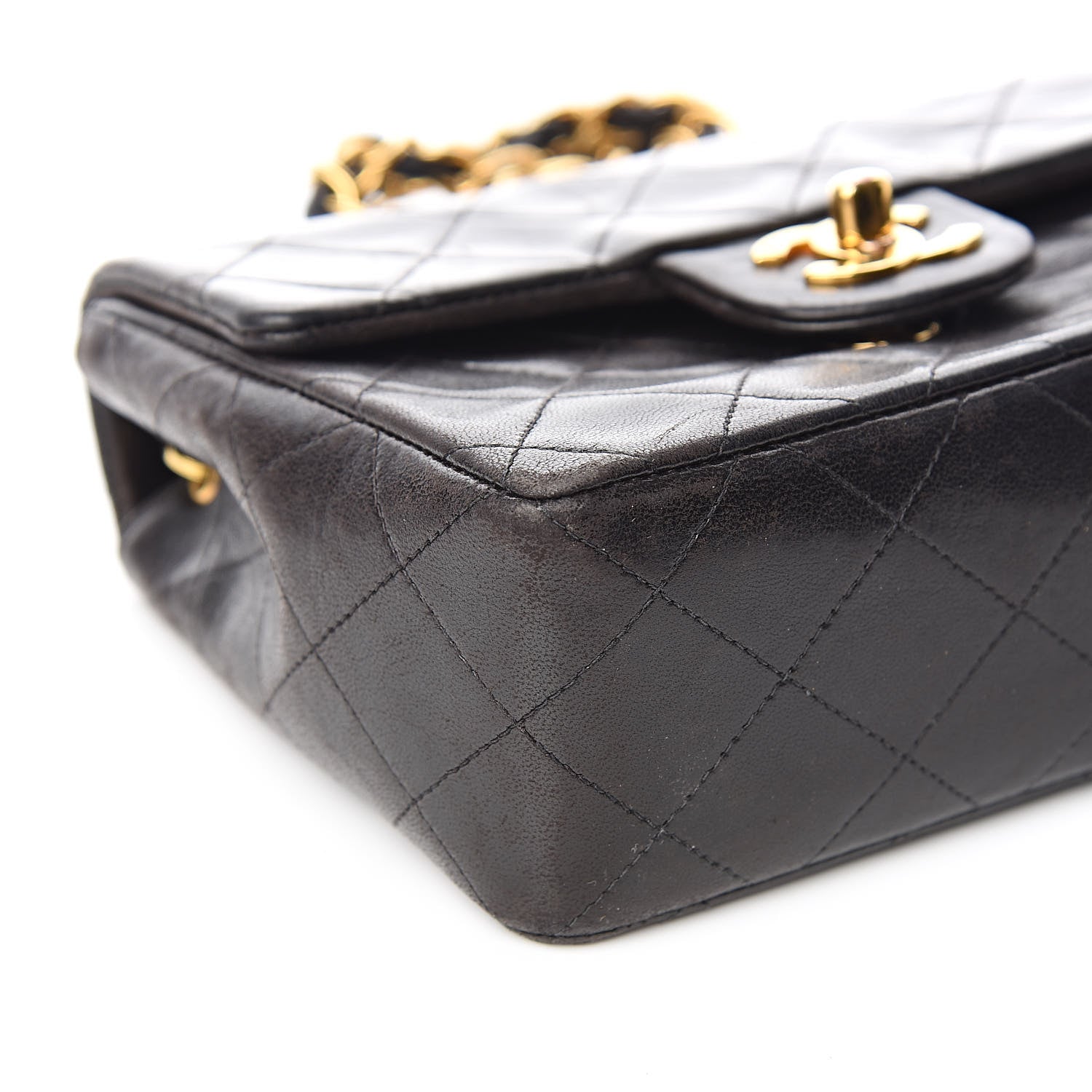 Chanel Lambskin Quilted Mini Square Flap Bag Black 9 of 14