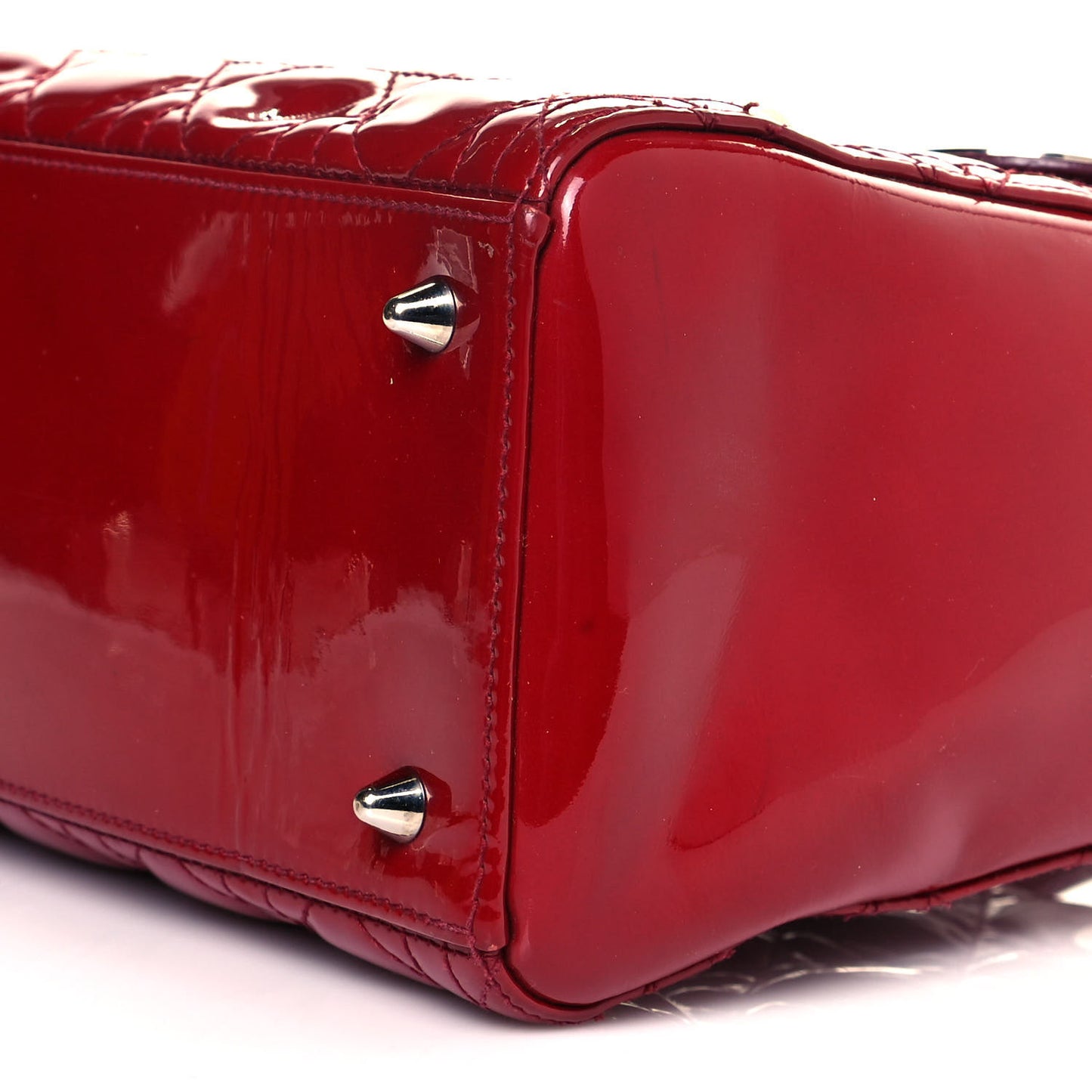 Patent Cannage Medium Lady Dior Red