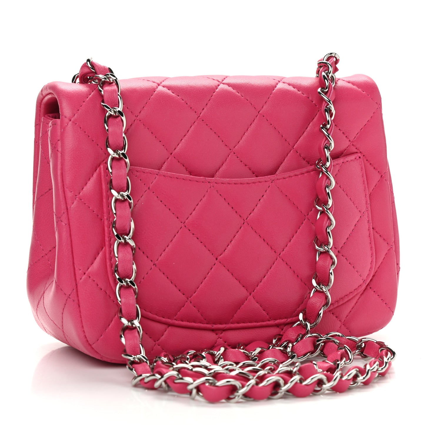 Lambskin Quilted Mini Square Flap Pink