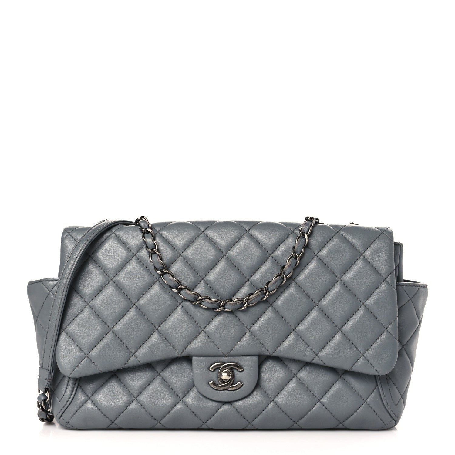 Chanel Lambskin Large Around Pockets Flap Dark Grey 1 of 10
