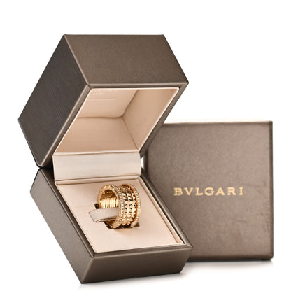 Bulgari 18K Yellow Gold Diamond B.Zero1 Rock Four-Band Pave Ring 54 6.75 7 of 7