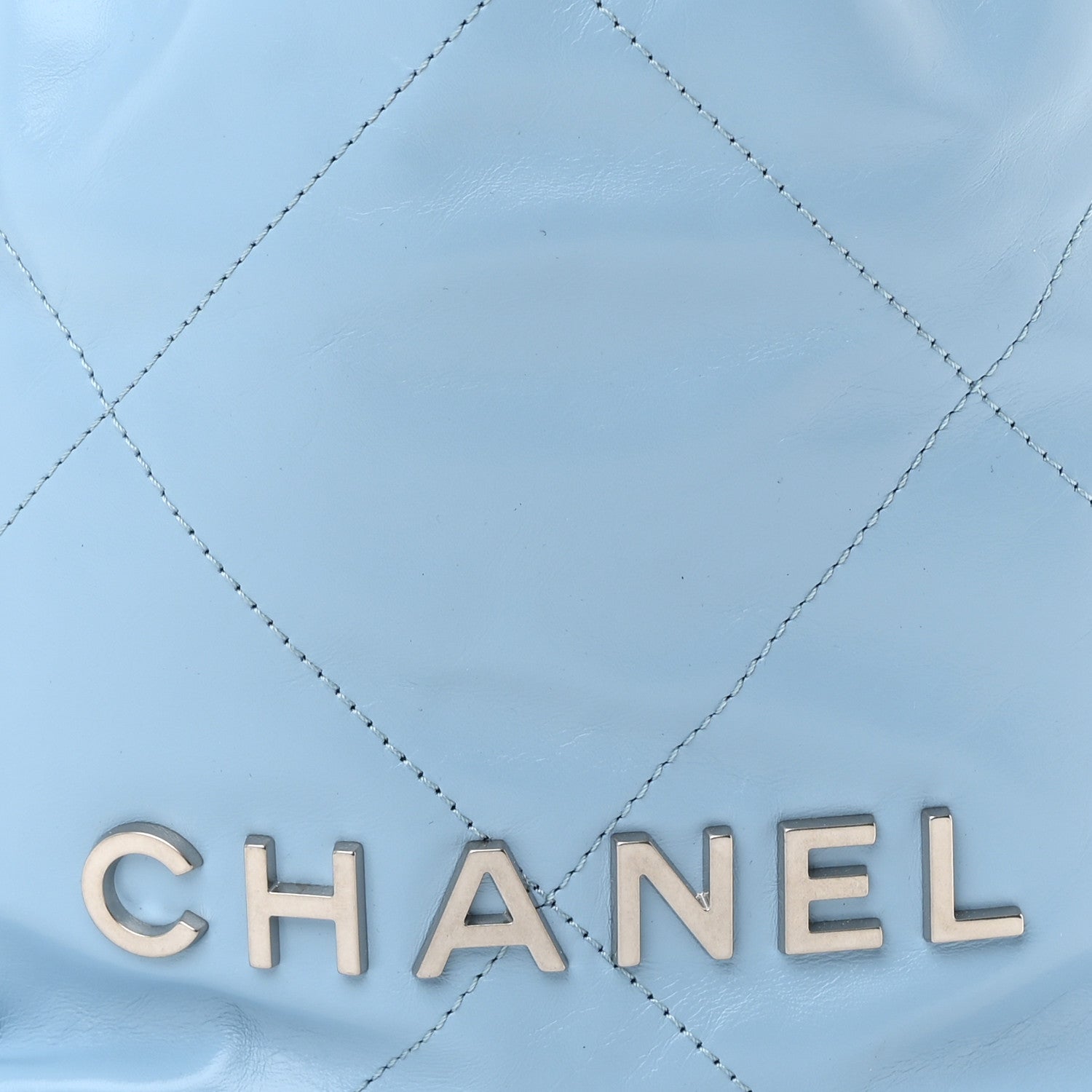 Chanel Shiny Calfskin Quilted Mini Chanel 22 Light Blue 8 of 10