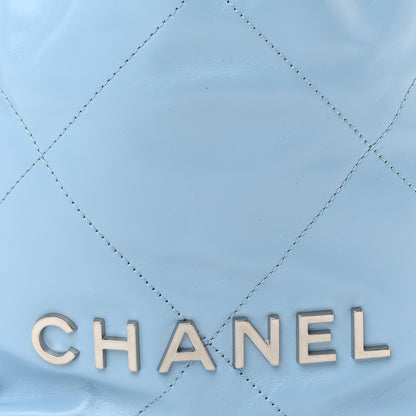 Chanel Shiny Calfskin Quilted Mini Chanel 22 Light Blue 8 of 10