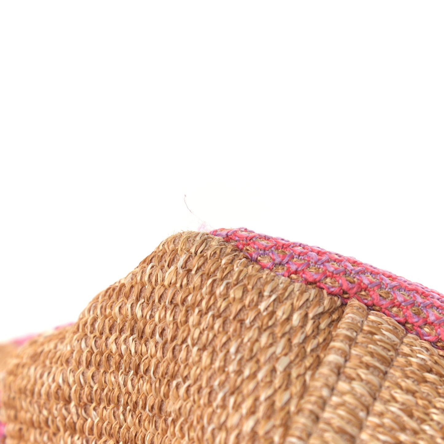 Woven Straw Raffia Logo Tote Pink Beige