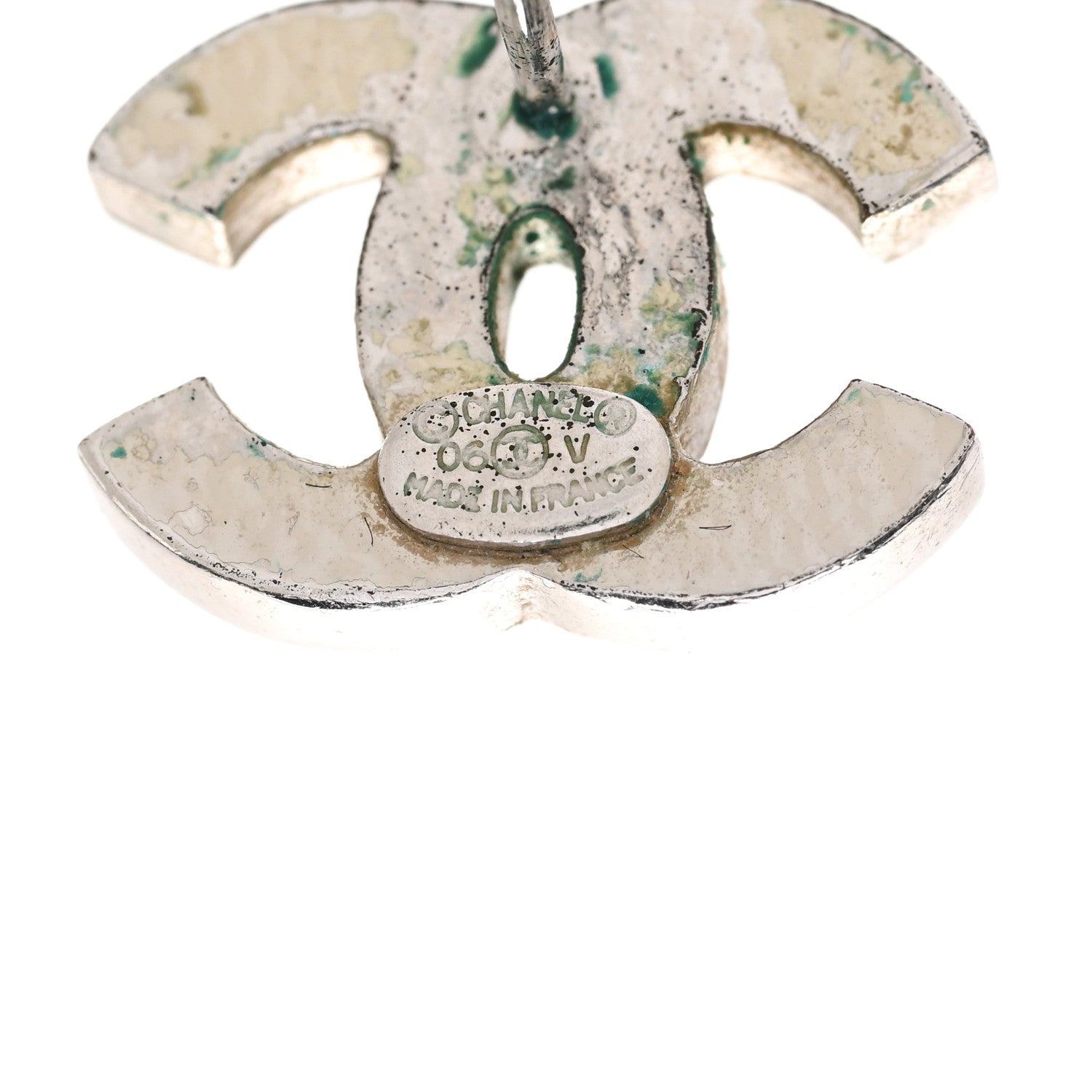 Chanel Crystal CC Earrings Silver 4 of 9