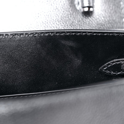 Versace Metallic Grained Calfskin Medusa Small Top Handle Handbag Gunmetal 8 of 8