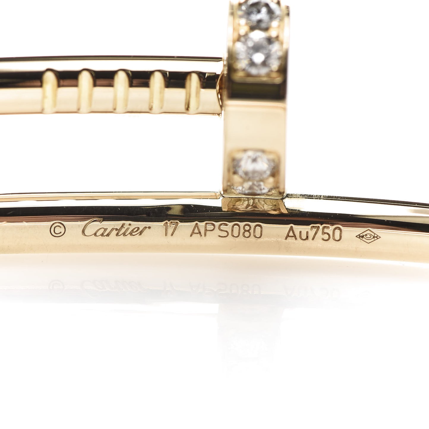 18K Yellow Gold Diamond Juste Un Clou Bracelet 17