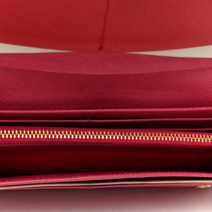 Prada Saffiano Metal Flap Wallet Peonia 4 of 4