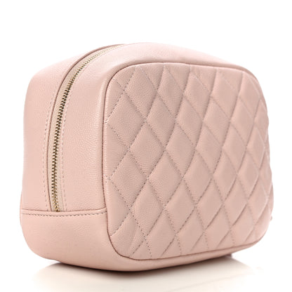 Chanel Caviar Quilted Medium Curvy Pouch Cosmetic Case Light Pink 3 of 10