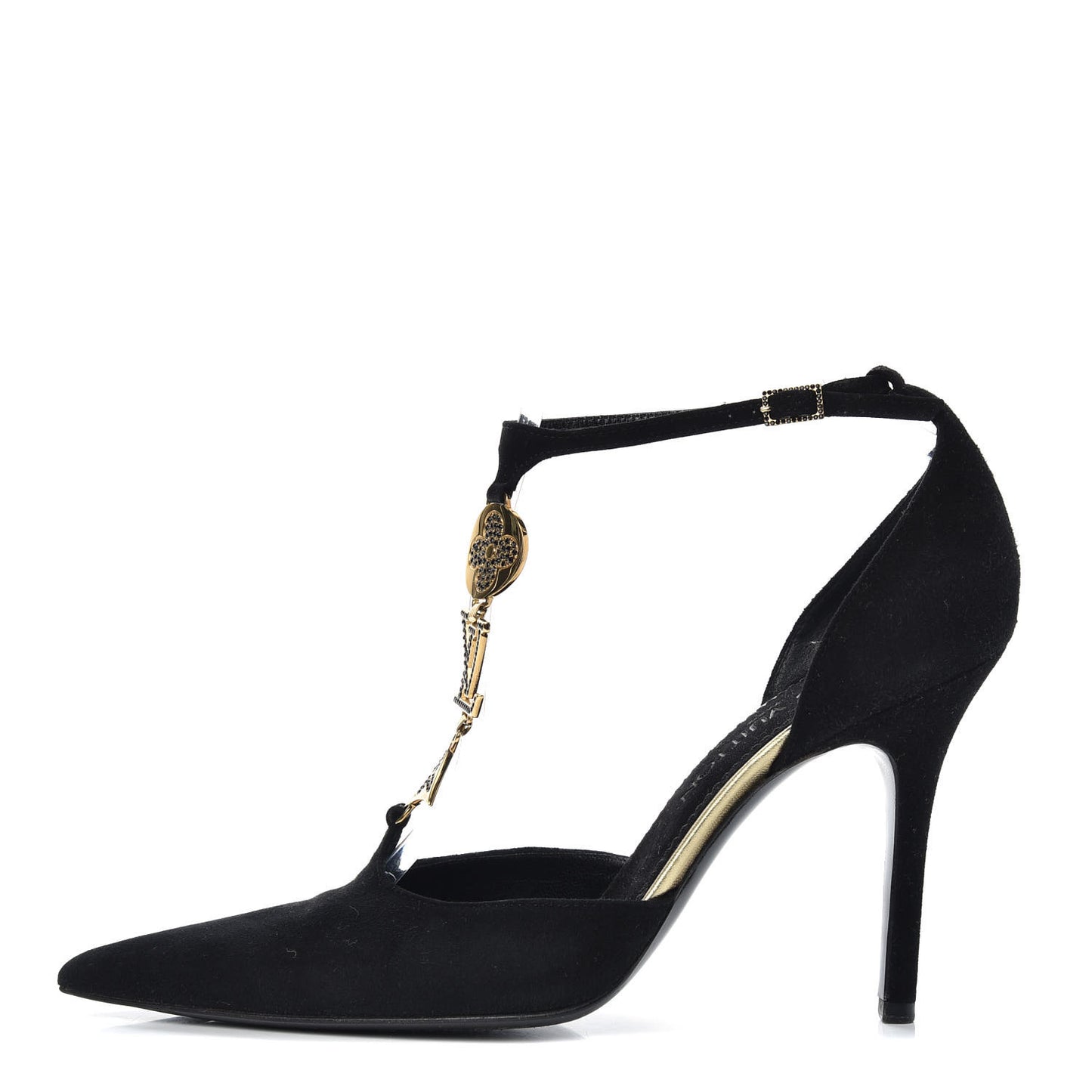 Suede Vegas T Strap Pumps 39.5 Black