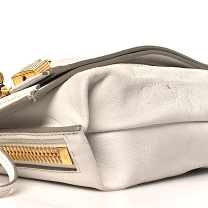 Tom Ford Ramskin Large Alix Padlock Zip Shoulder Bag White 9 of 11