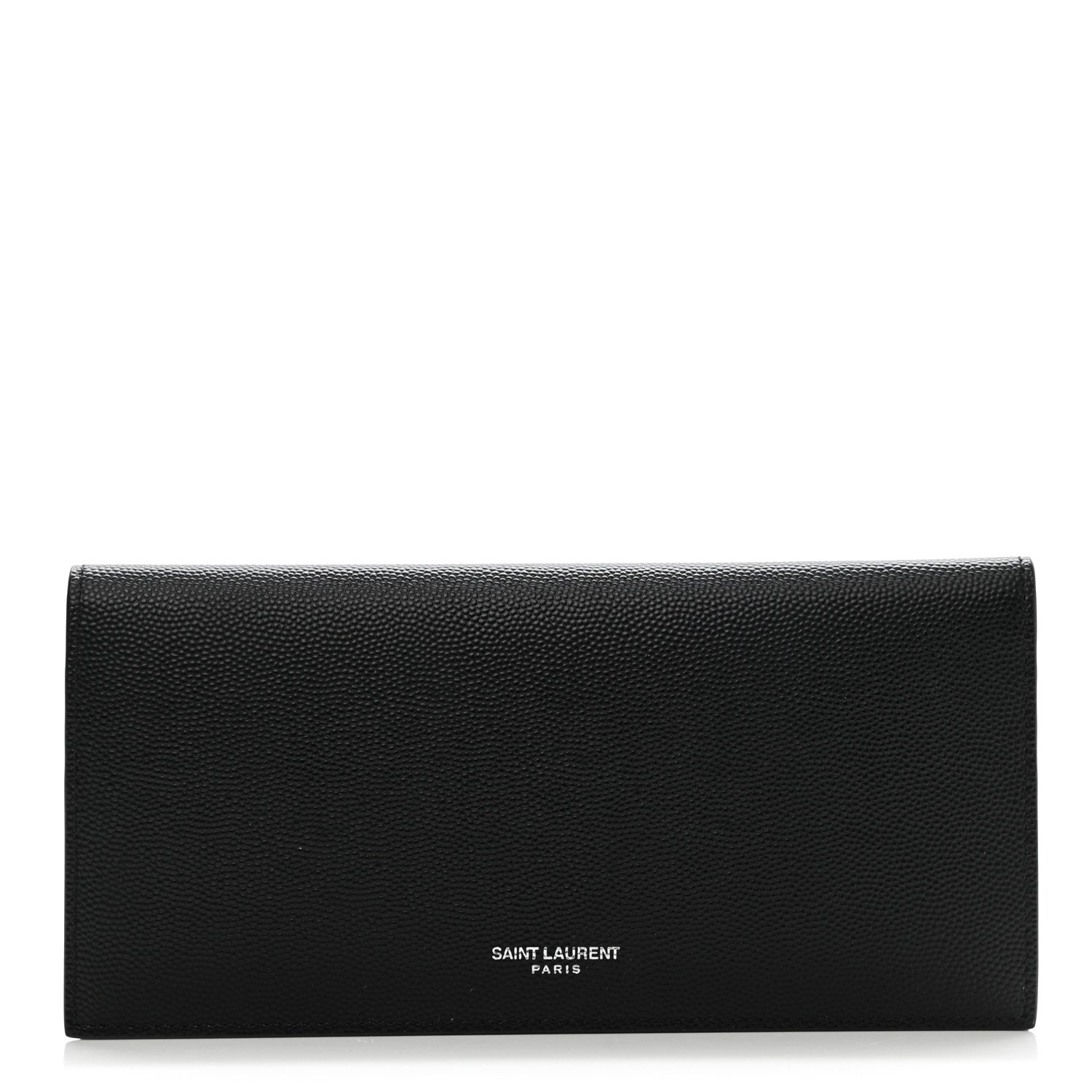 Saint Laurent Grain De Poudre Foldover Logo Wallet Black 1 of 9