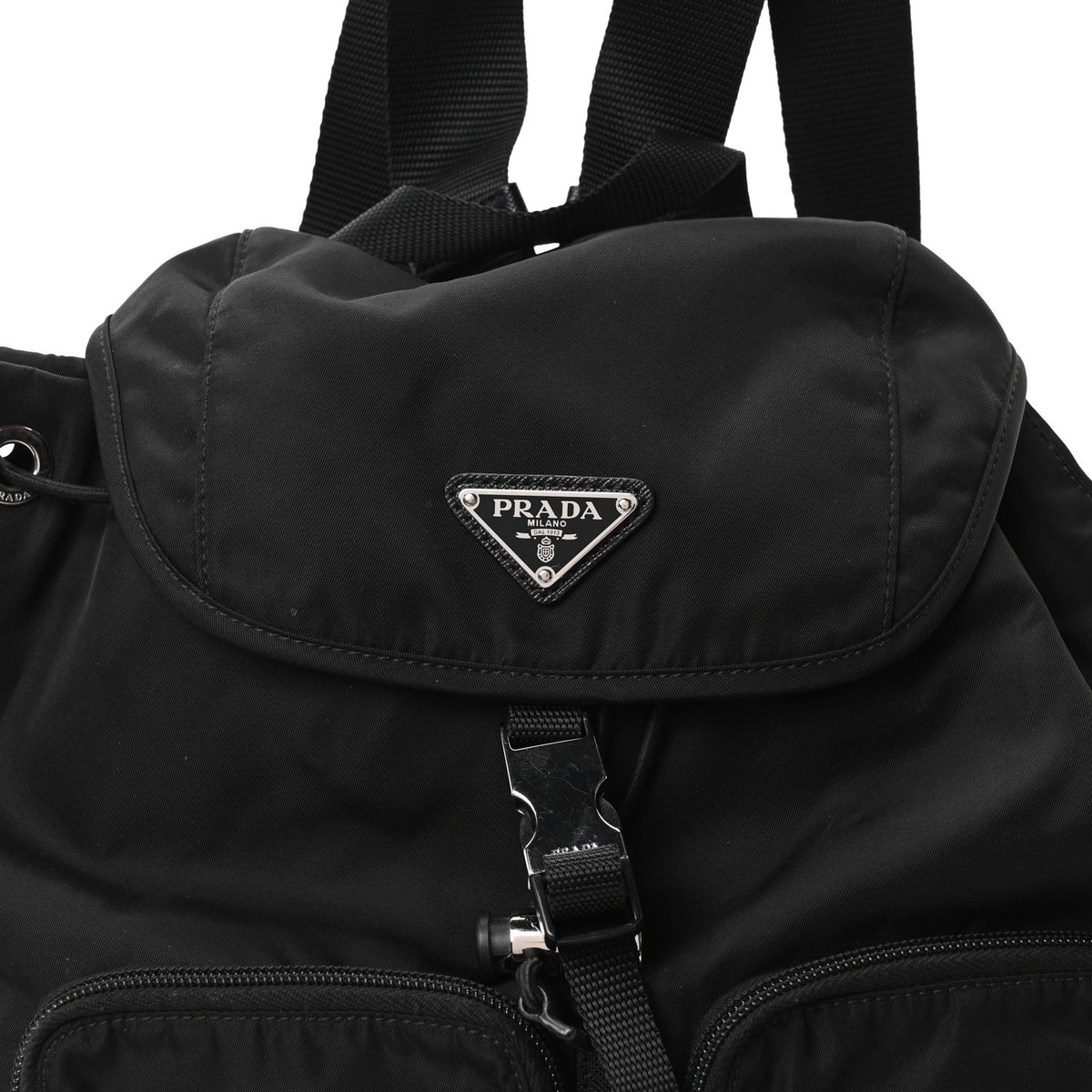 Tessuto Nylon Saffiano Vela Backpack Black
