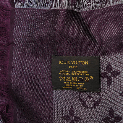 Louis Vuitton Silk Lurex Wool Monogram Shine Shawl Amarante 5 of 5