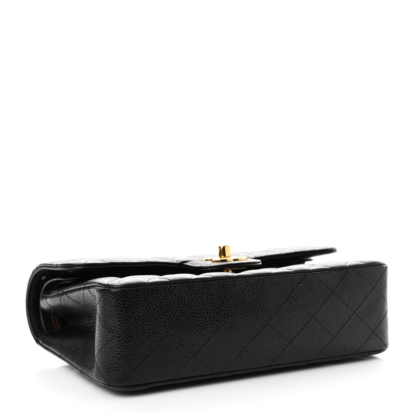 Caviar Quilted Small Double Flap Black