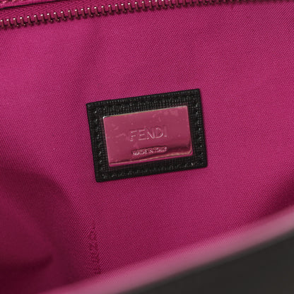 Fendi Vitello Elite Cuoio Monster Buggies Medium Roll Tote Carbone Black Multicolor Magenta 6 of 11