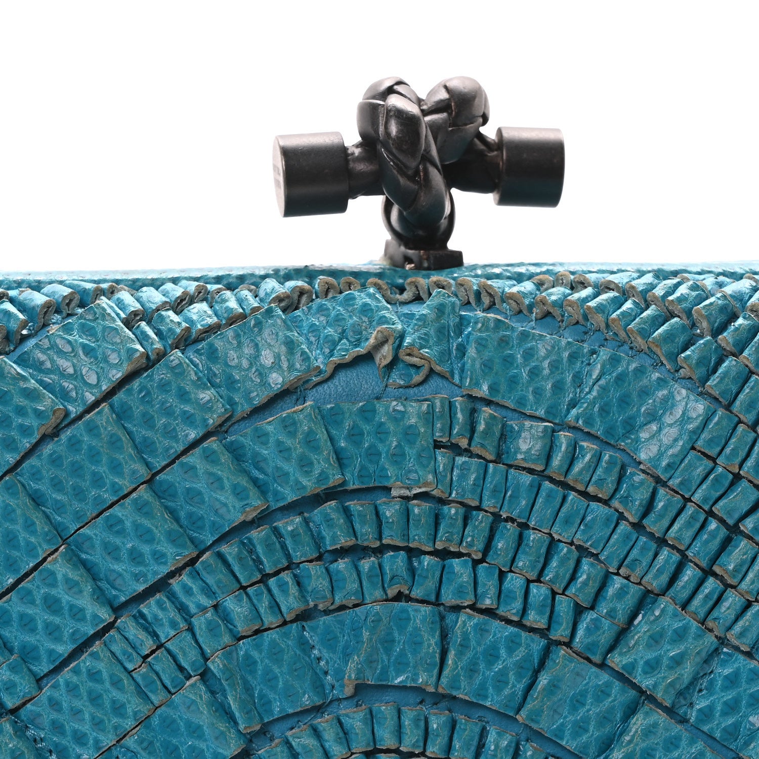 Bottega Veneta Ayers Intrecciato Karung Knot Clutch Blue 7 of 9