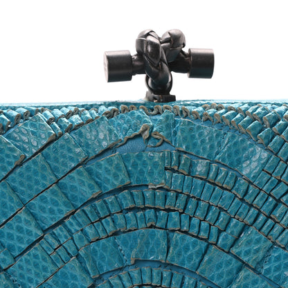 Bottega Veneta Ayers Intrecciato Karung Knot Clutch Blue 7 of 9