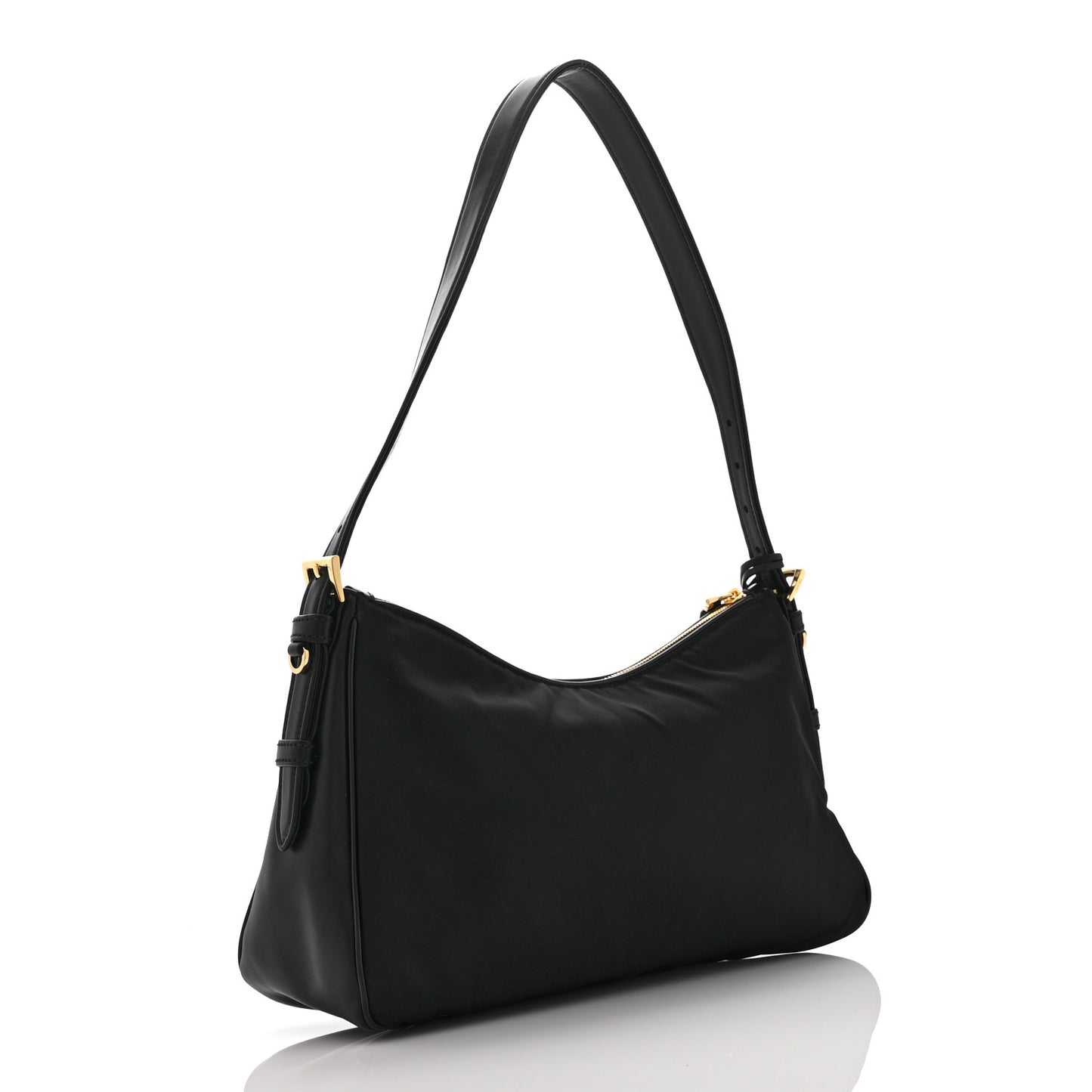 Re-Nylon Vitello Large Aimee Shoulder Bag Black