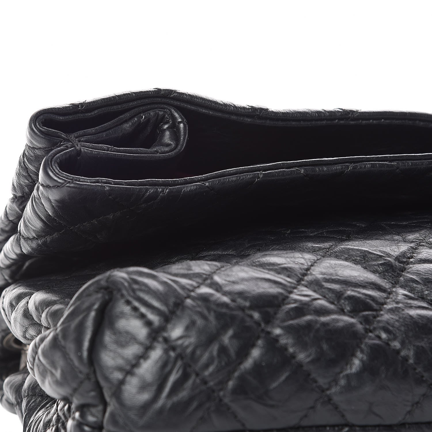 Chanel Aged Calfskin Quilted Coco Rider Fold Over Flap Black 9 of 11