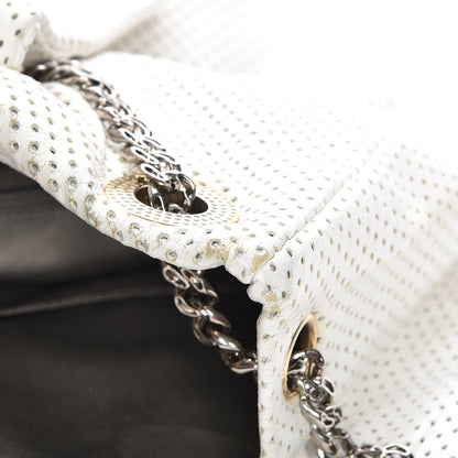 Chanel Perforated Calfskin Drill Shoulder Bag White 8 of 11