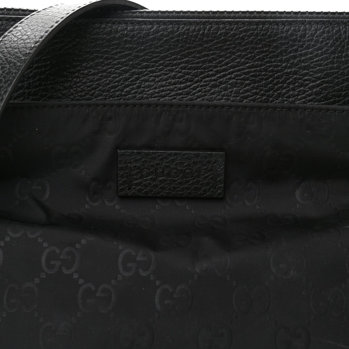 Nylon Monogram Dollar Calfskin Flat Messenger Bag Black