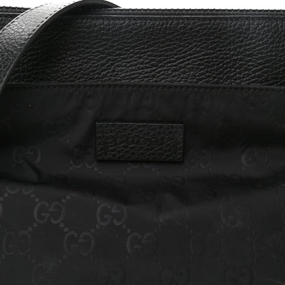 Gucci Nylon Monogram Dollar Calfskin Flat Messenger Bag Black 8 of 10